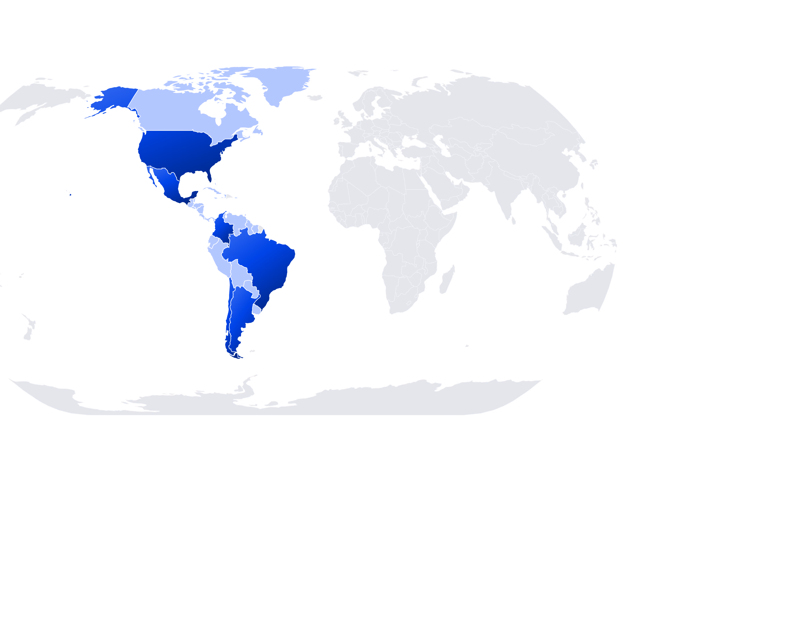 Presencia de 4MDG en seis países de las Américas
