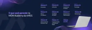 Imagem com todos os módulos da MDM Academy.
